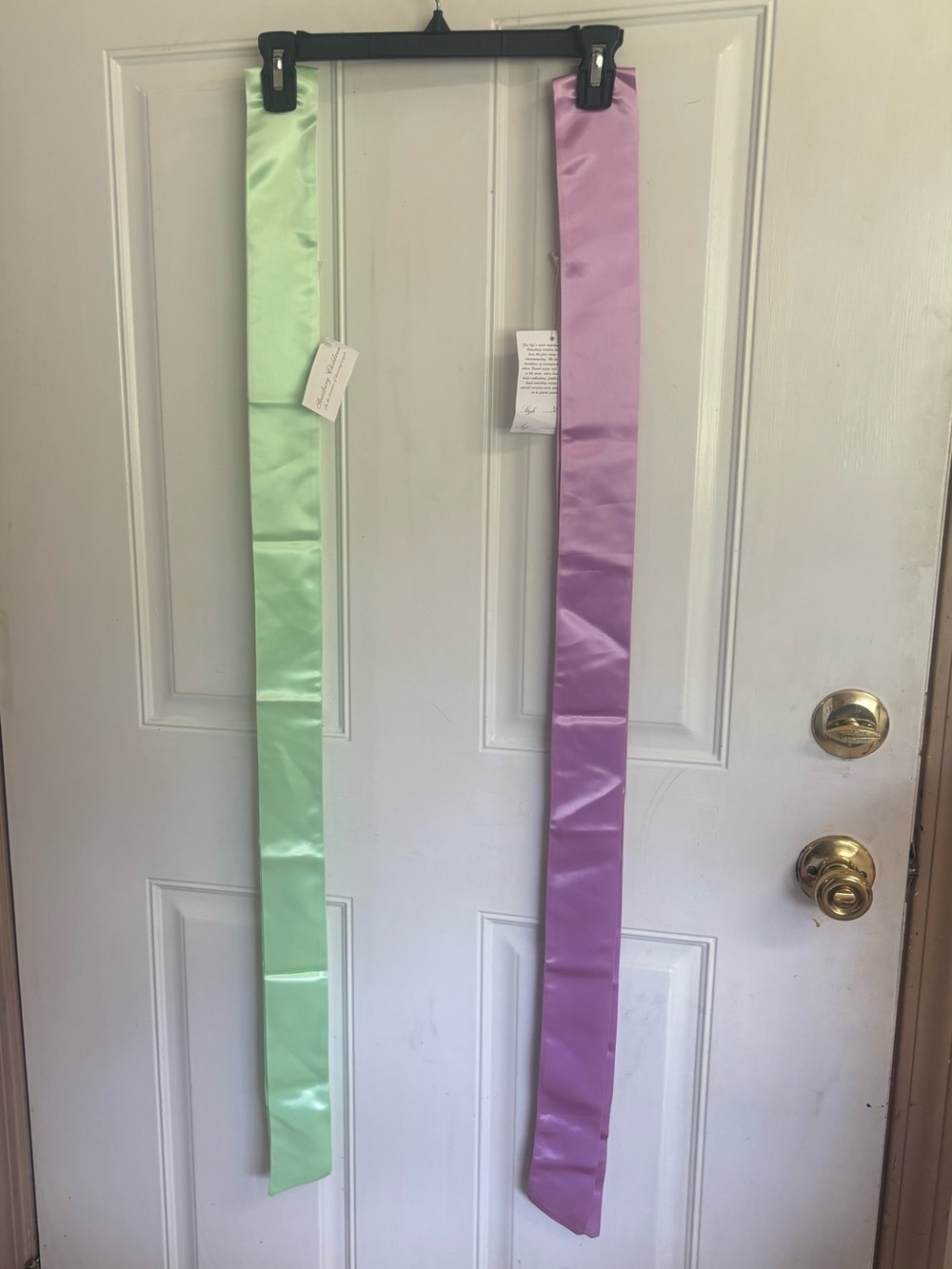 NWT Vintage Strasburg green/lavender Children luxury satin replacement sashes.